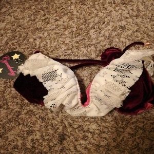 Cynababy Merlot Line Ivory Lace L Large Bikini Top
